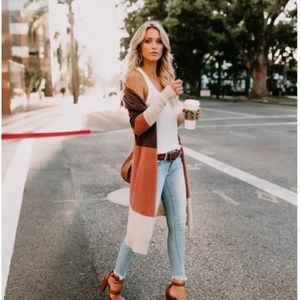 SALE, Garnet long open front cardigan